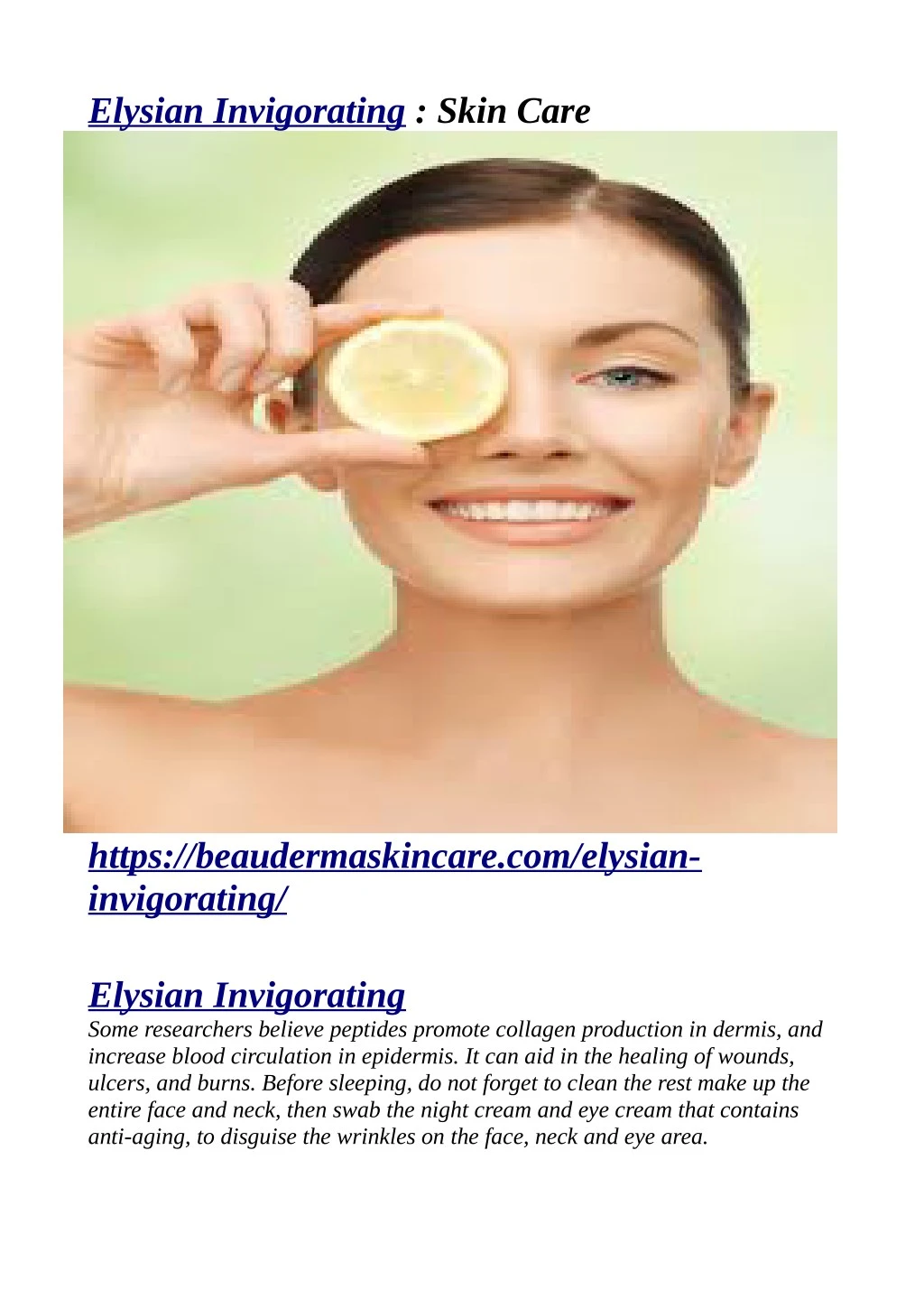 elysian invigorating skin care