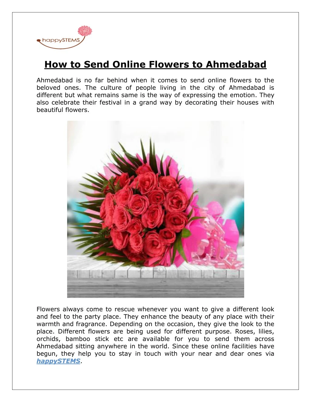 how to send online flowers to ahmedabad