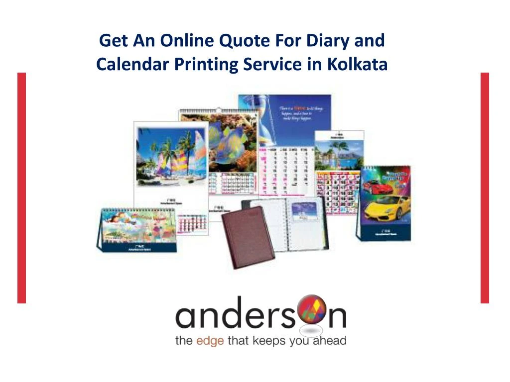 get an online quote for diary and calendar