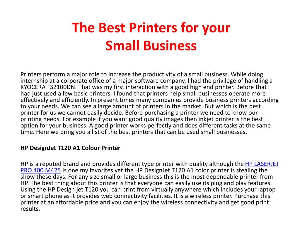 the best printers for your small business