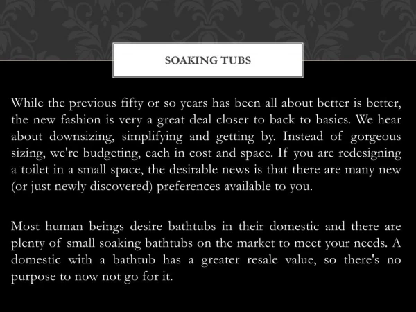 soaking tubs