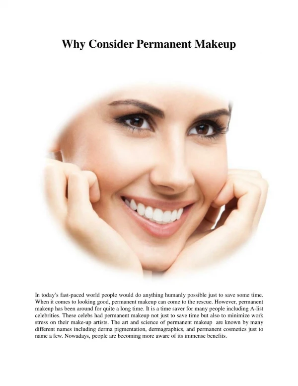 Why Consider Permanent Makeup