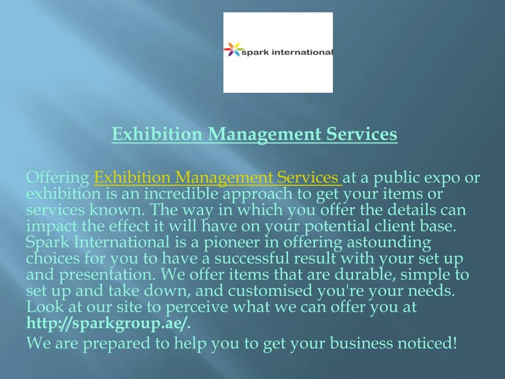 exhibition management services offering