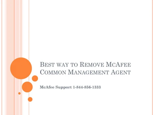 Best way to Remove McAfee Common Management Agent