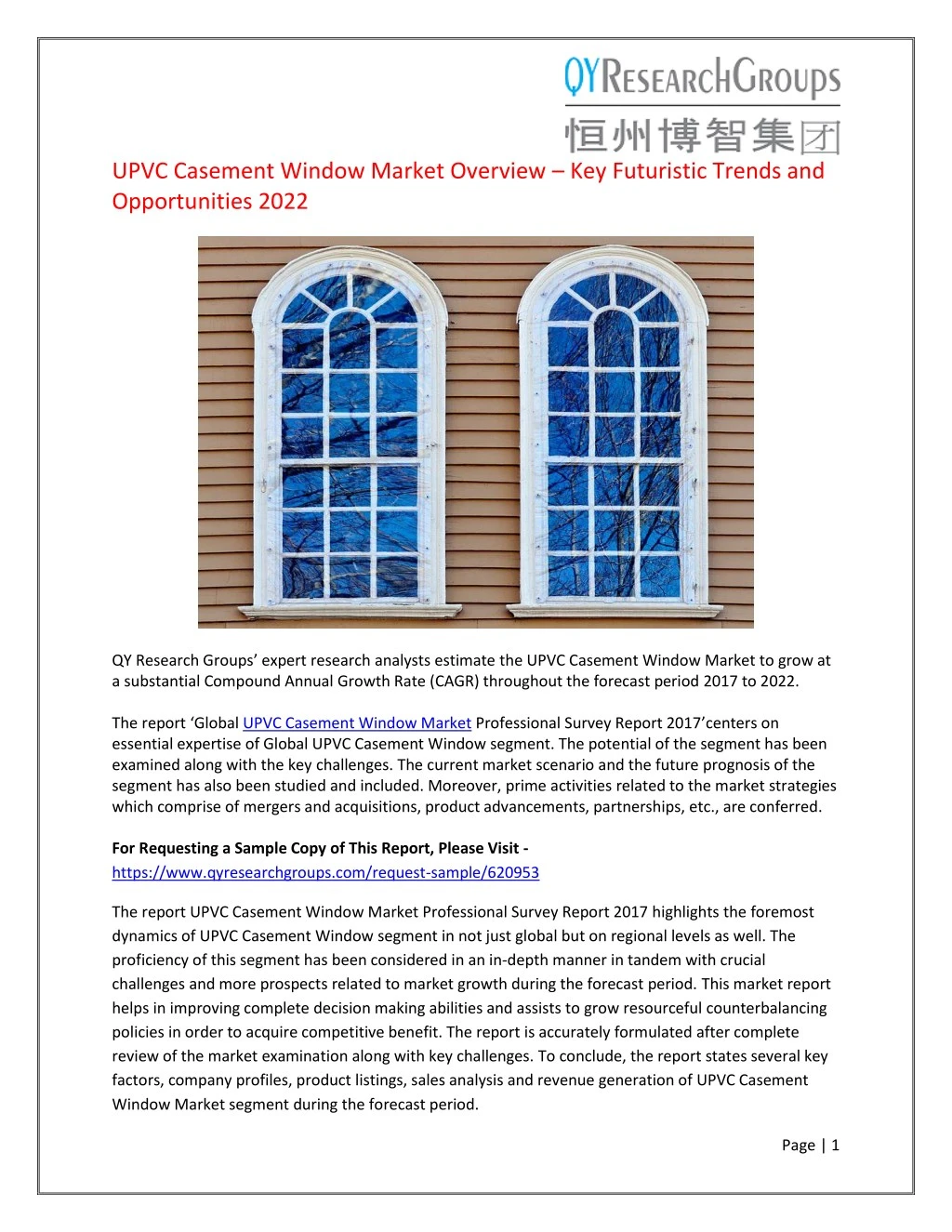 upvc casement window market overview