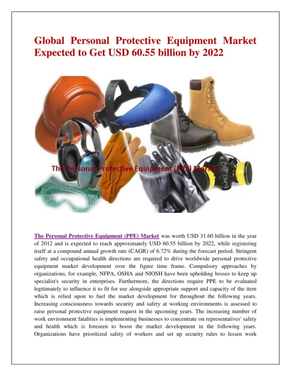 The Personal Protective Equipment (PPE) Market