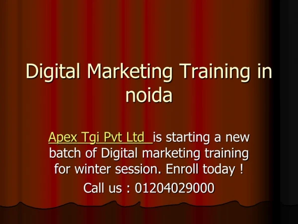 Digital Marketing training/internship in noida