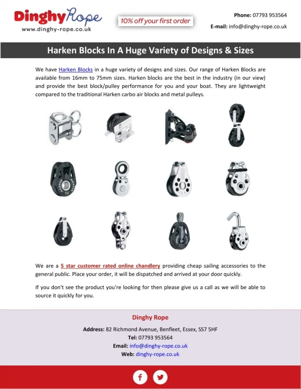 Harken Blocks In A Huge Variety of Designs & Sizes