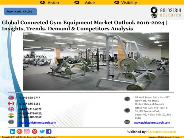 Global Connected Gym Equipment Market Outlook 2016-2024 | Insights, Trends, Demand & Competitors Analysis