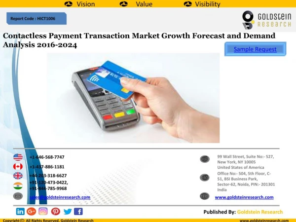 Contactless Payment Transaction Market Growth Forecast and Demand Analysis 2016-2024