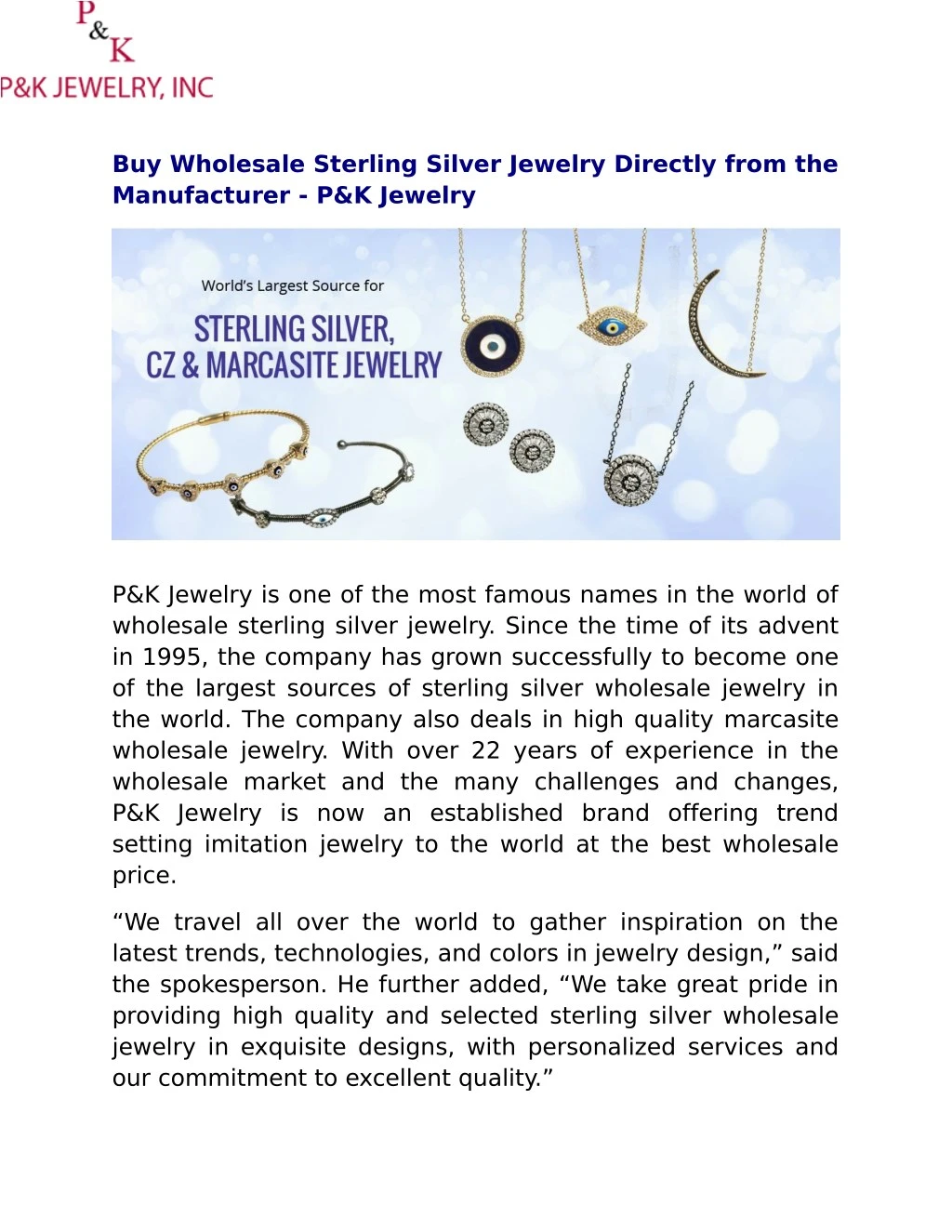 buy wholesale sterling silver jewelry directly