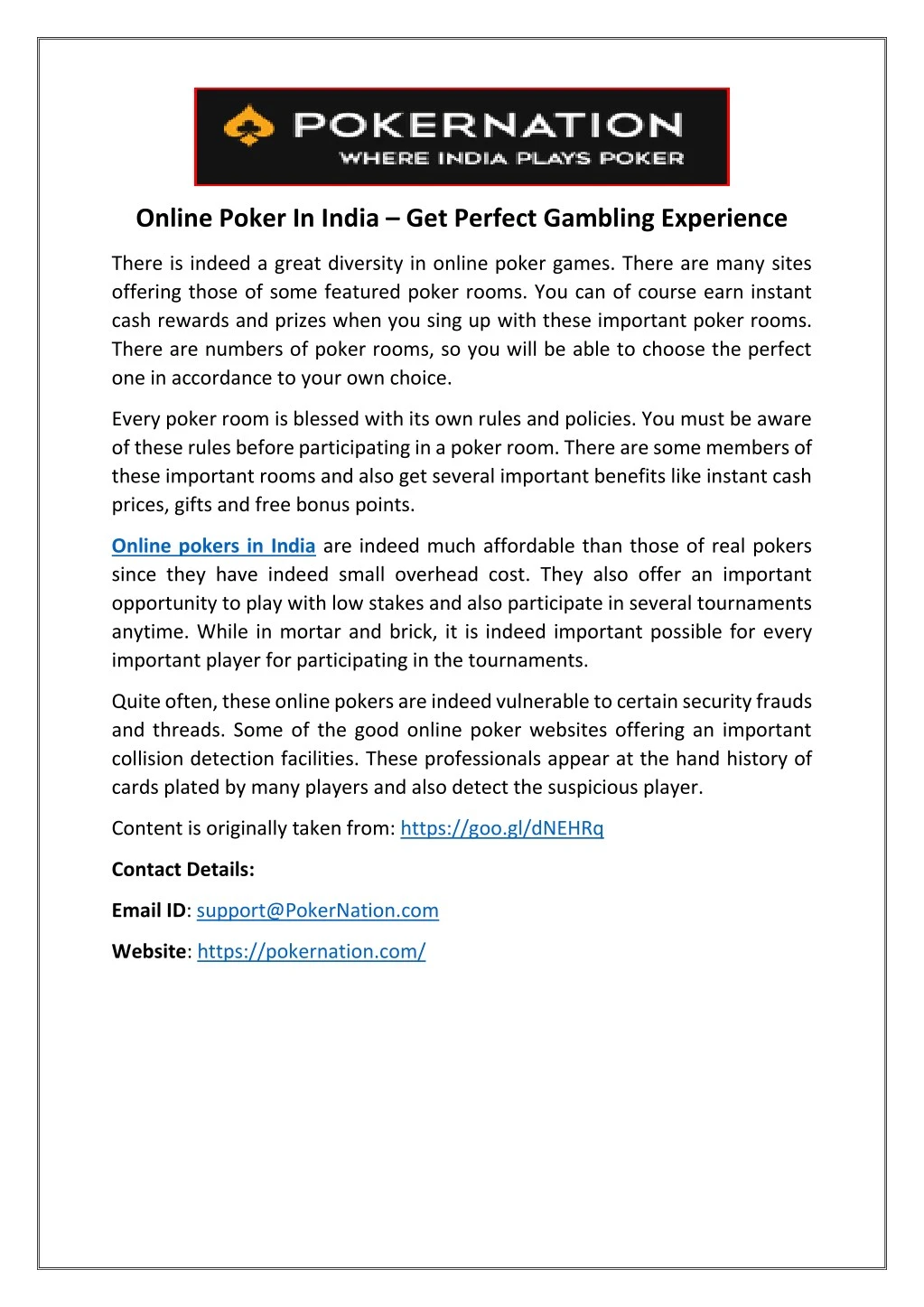online poker in india get perfect gambling
