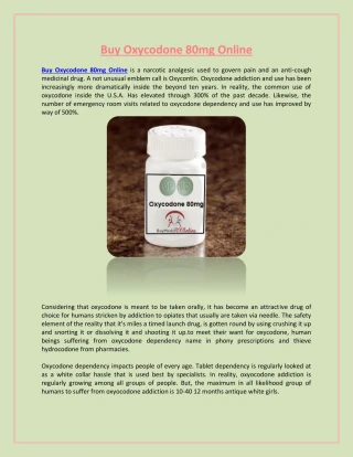 Buy Oxycodone 80mg Online - slide 1