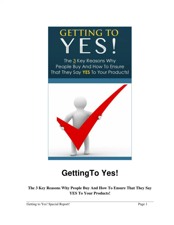 Getting To Yes Guide - How To Getting To Yes