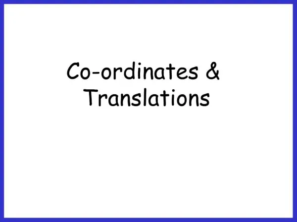 Co-ordinates Translations