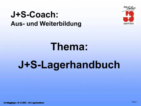 JS-Coach: Aus- und Weiterbildung