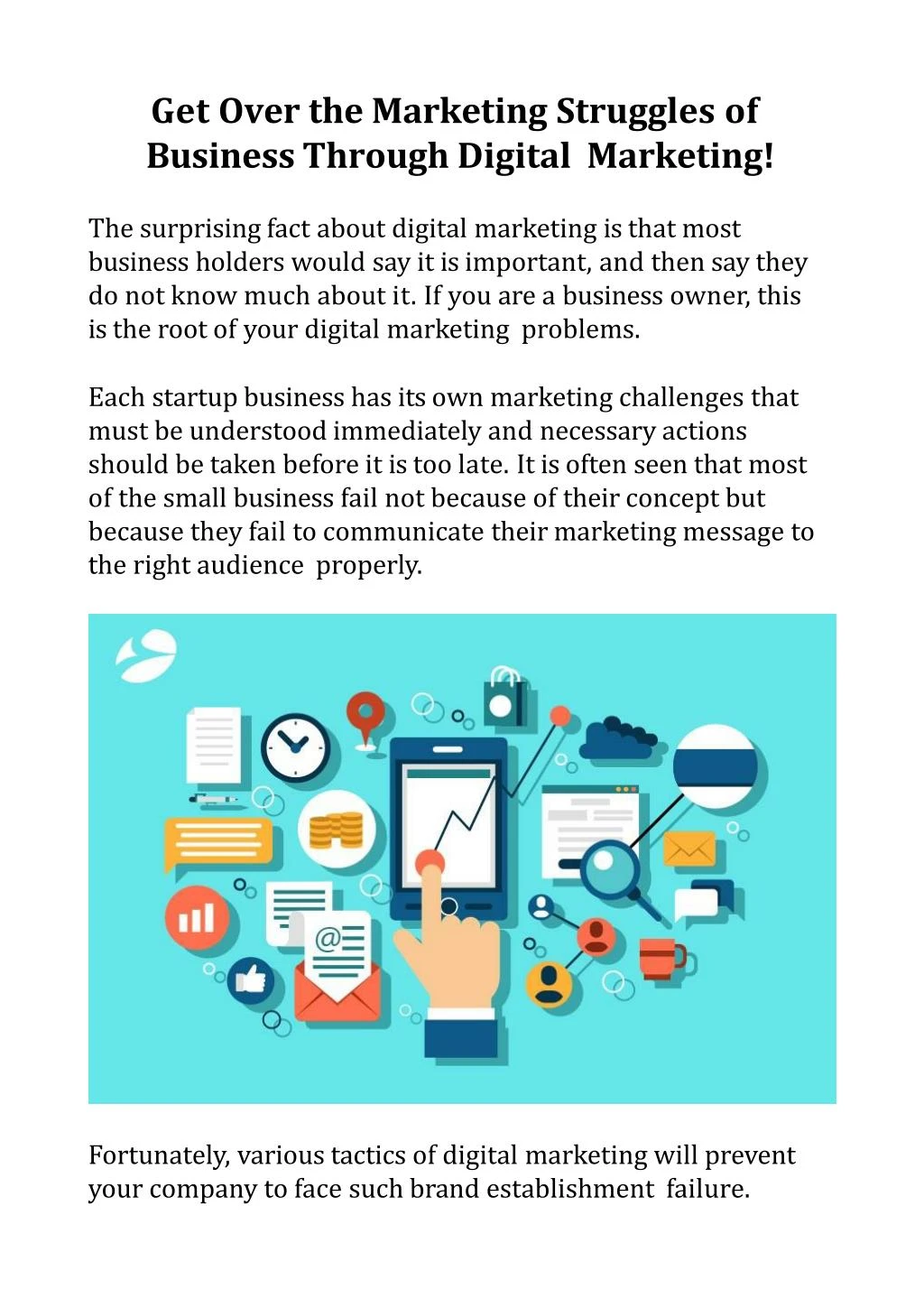 get over the marketing struggles of business through digital marketing