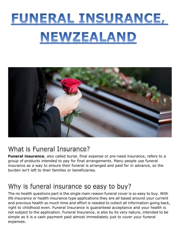 Funeral Insurance NewZealand