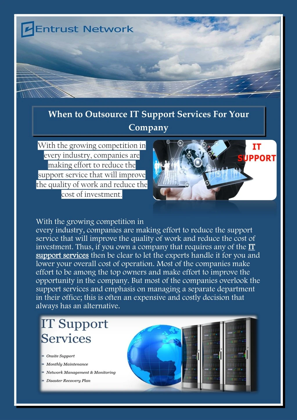 when to outsource it support services for your