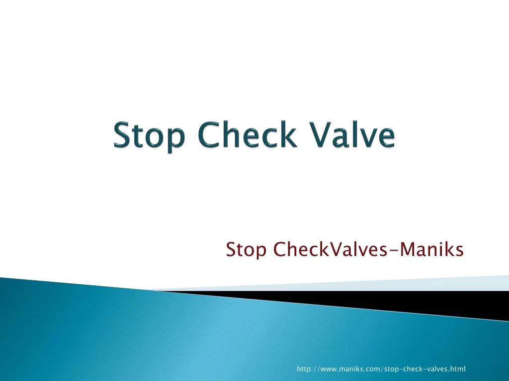 stop check valve