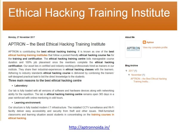 APTRON – The Best Ethical Hacking Training Institute