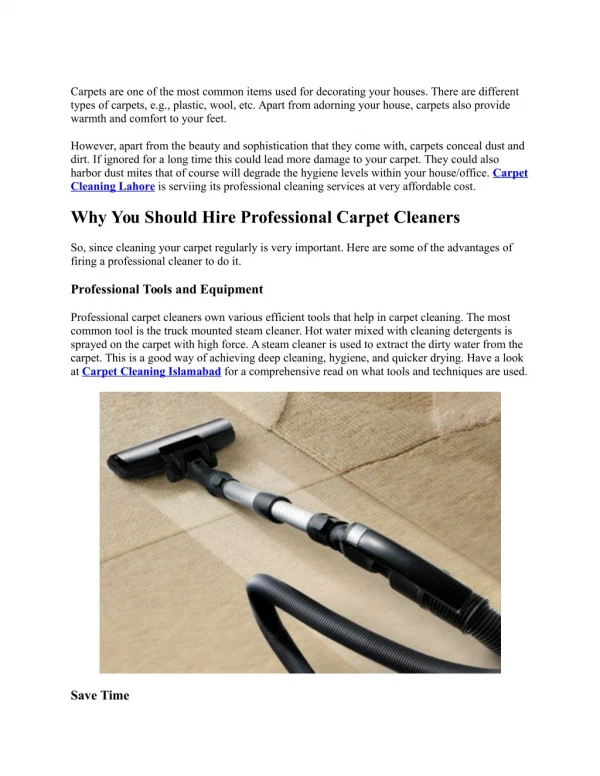 Benefits of Hiring Professional Carpet Cleaners