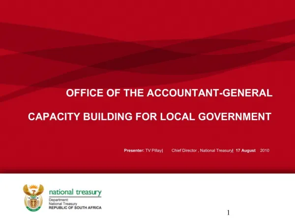 OFFICE OF THE ACCOUNTANT-GENERAL CAPACITY BUILDING FOR LOCAL GOVERNMENT