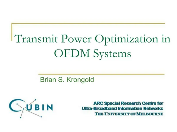 Transmit Power Optimization in OFDM Systems