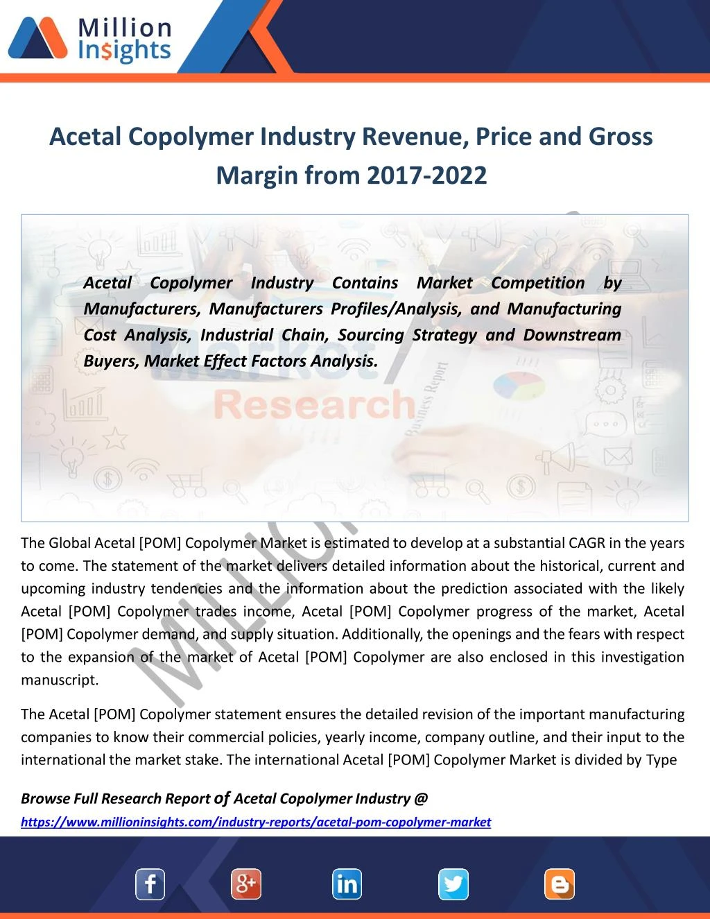 acetal copolymer industry revenue price and gross margin from 2017 2022
