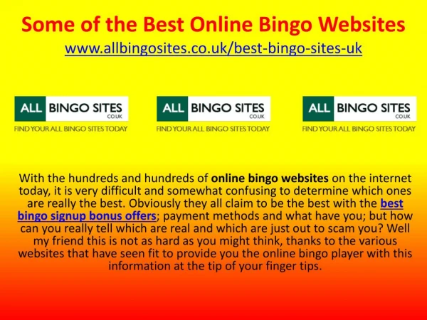 Some of the Best Online Bingo Websites