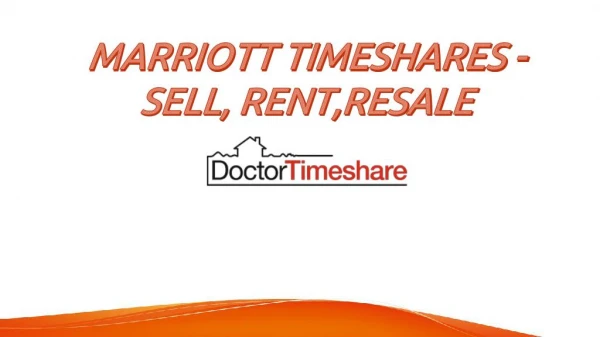 Marriott Timeshare - Sell, Buy, Resale