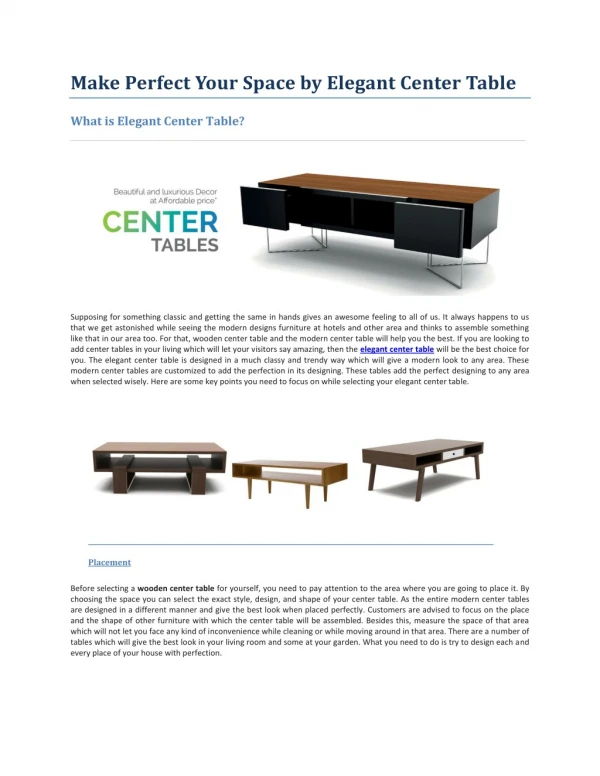 Elegant Center Table