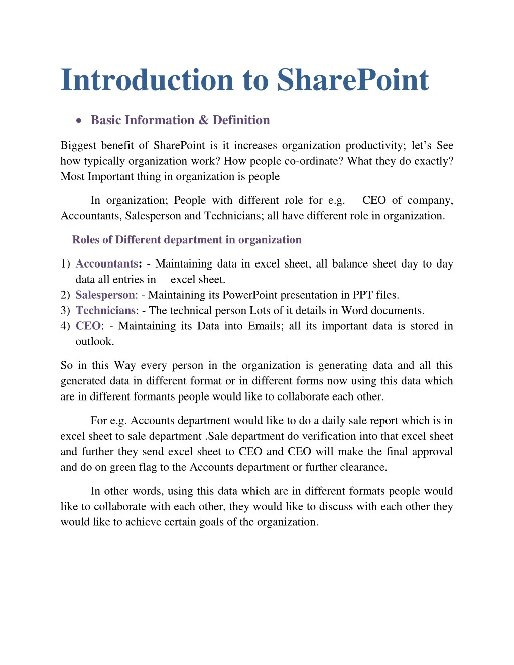 introduction to sharepoint
