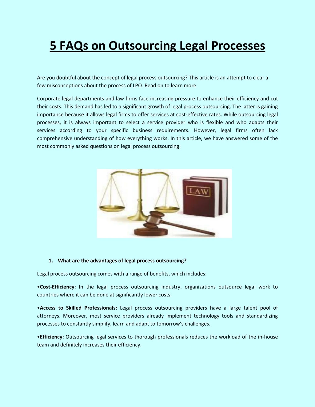 5 faqs on outsourcing legal processes