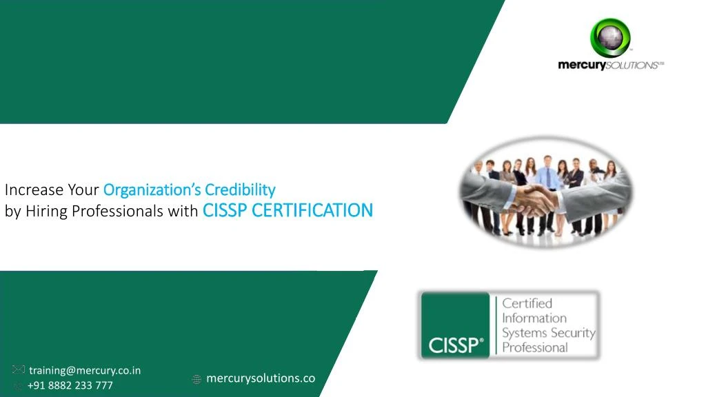 increase your organization s credibility by hiring professionals with cissp certification