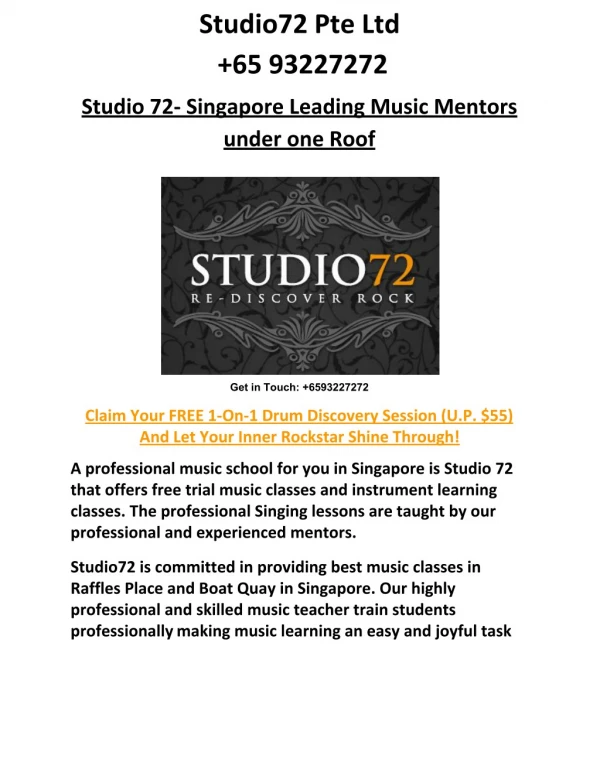 Singapore’s Professional Music School To Enhance Your Music Skills