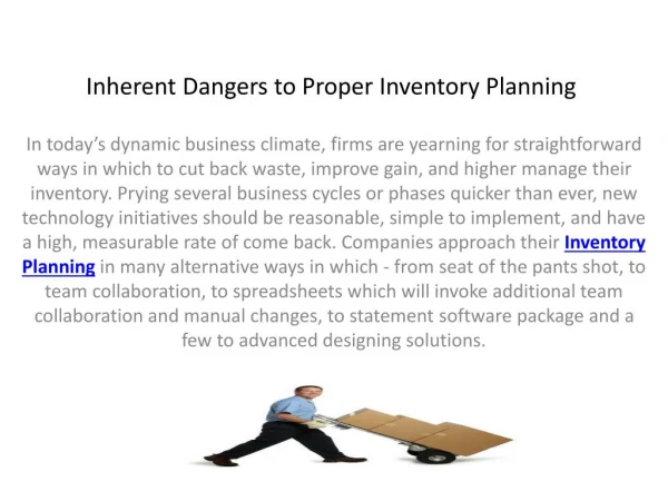 Inherent Dangers to Proper Inventory Planning