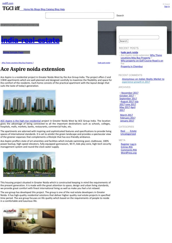 Ace aspire noida extension