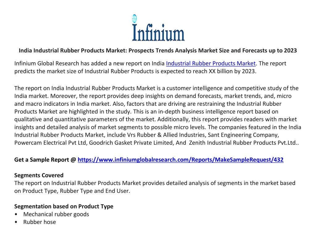 india industrial rubber products market prospects