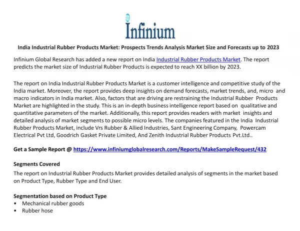 India Industrial Rubber Products Market Prospects Trends Analysis Market Size and Forecasts up to 2023