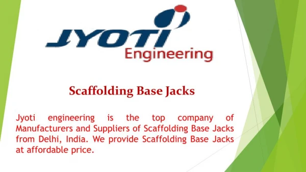 Scaffolding Base Jacks