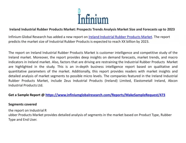 Ireland Industrial Rubber Products Market Prospects Trends Analysis Market Size and Forecasts up to 2023