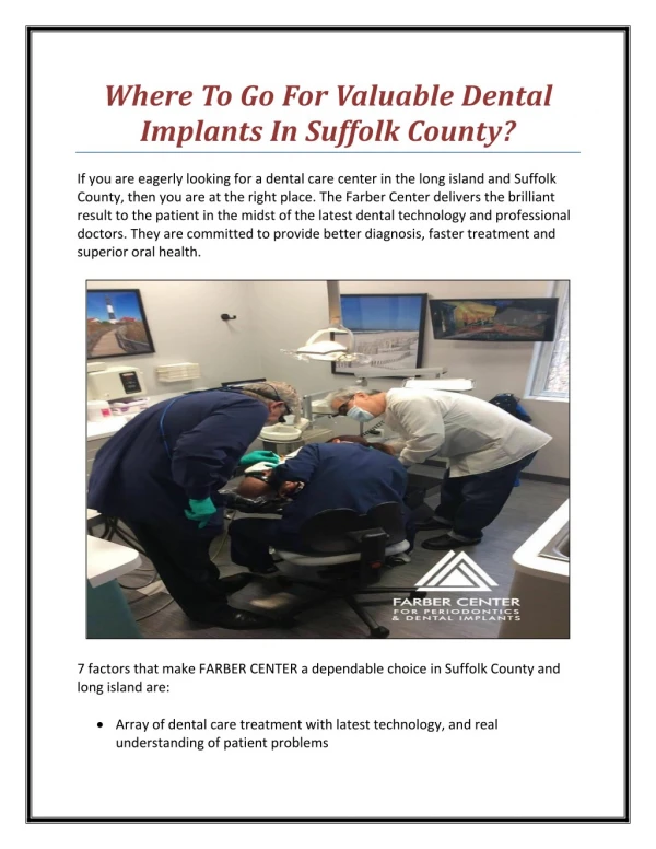 Where To Go For Valuable Dental Implants In Suffolk County?