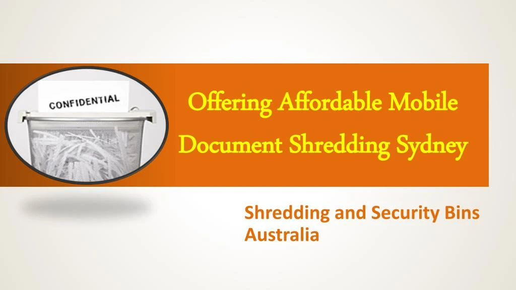 shredding and security bins australia