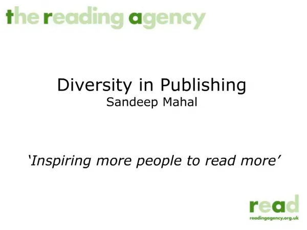 Diversity in Publishing Sandeep Mahal