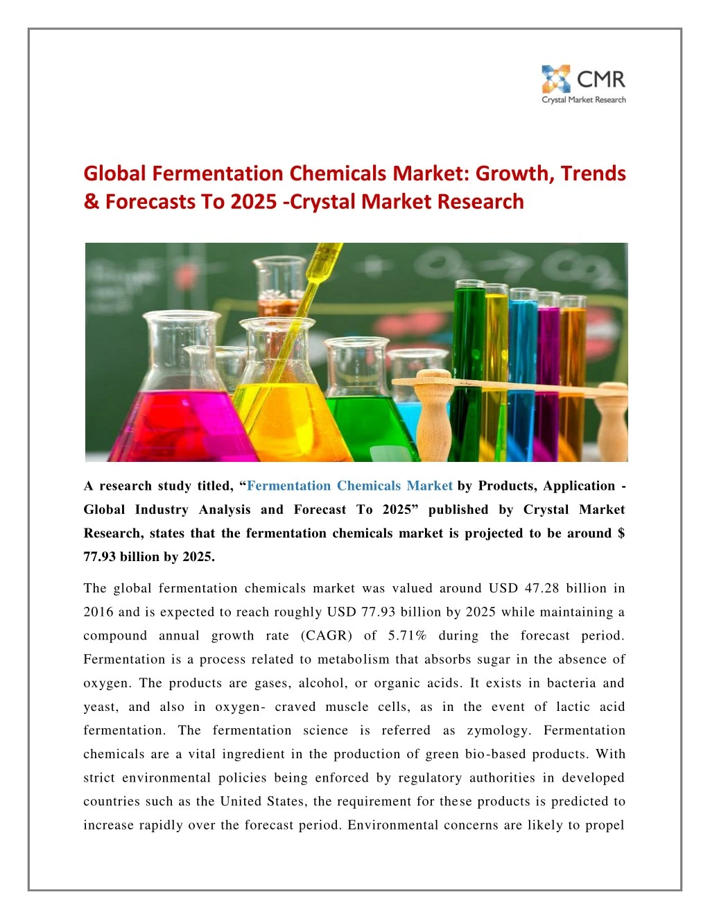 global fermentation chemicals market growth