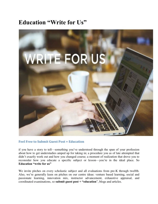 Education “Write for Us”
