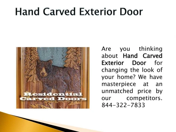 Hand Carved Wood Door