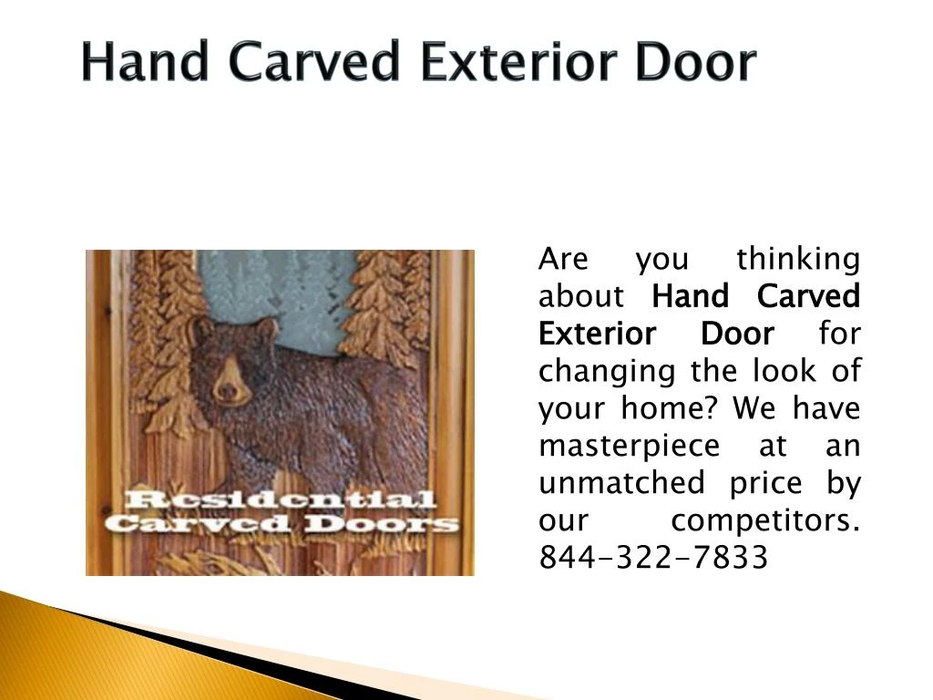 hand carved exterior door