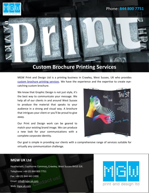 Custom Brochure Printing Services